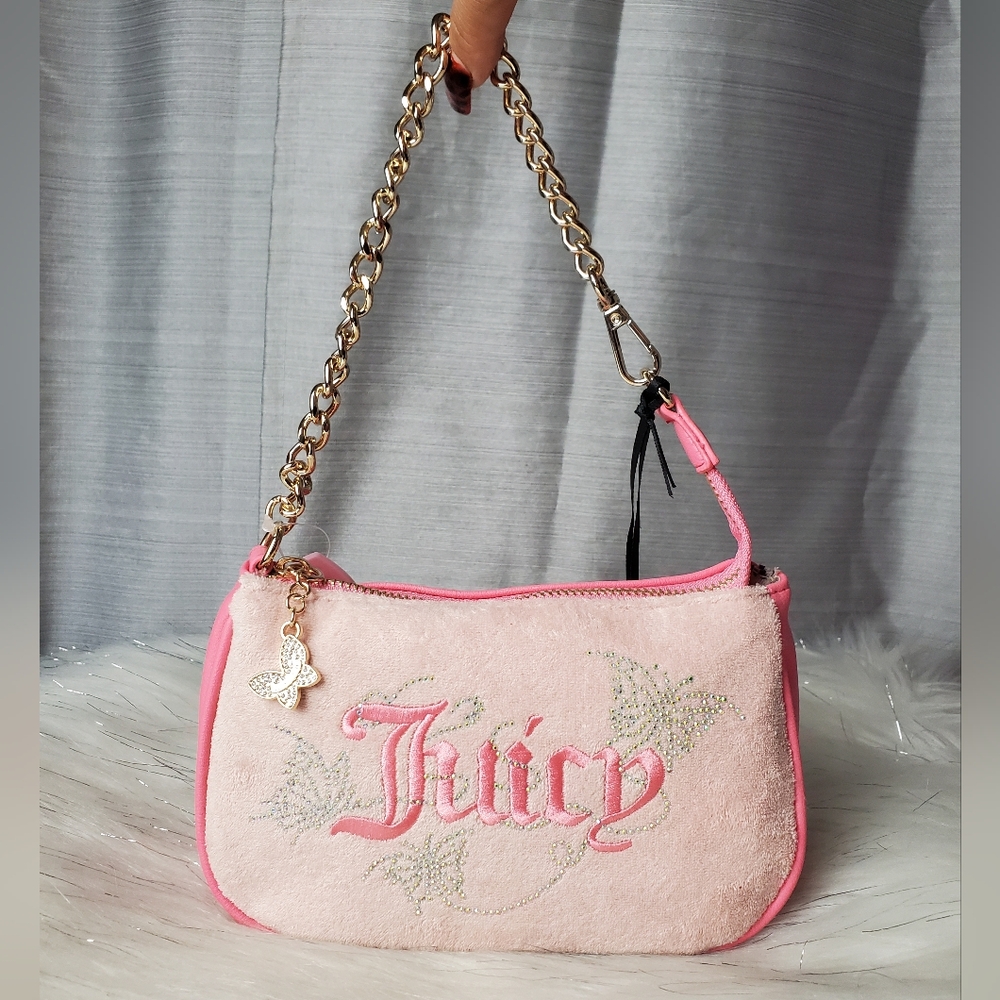 JUICY COUTURE Pink Diamond Wing It Mini Wristlet Purse